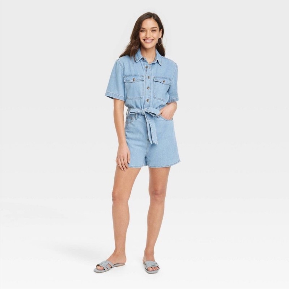 Light Blue Denim Romper
